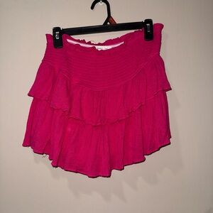 Mustard Seed Fuchsia Ruffled Mini Skirt